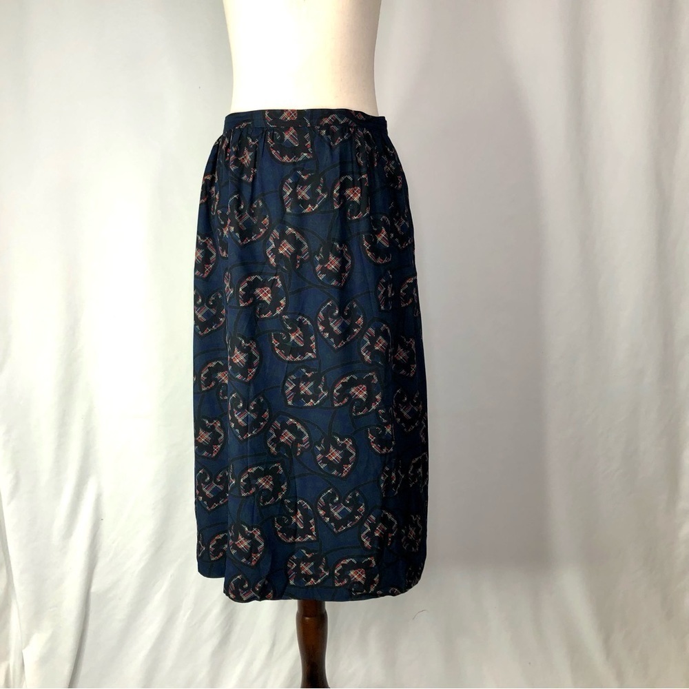 VINTAGE Pendleton Country Sophisticates midi skirt paisley plaid navy black 16